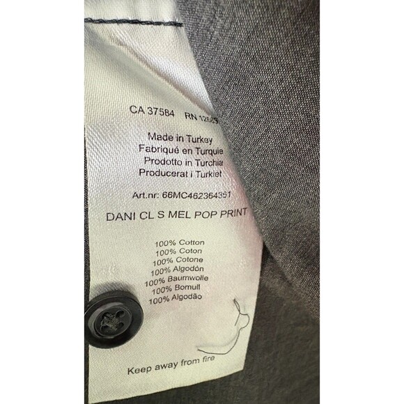 J. Lindeberg Long Sleeve Button Down Dani Mel Pop Print Shirt Men's L Black Slim - Picture 4 of 10